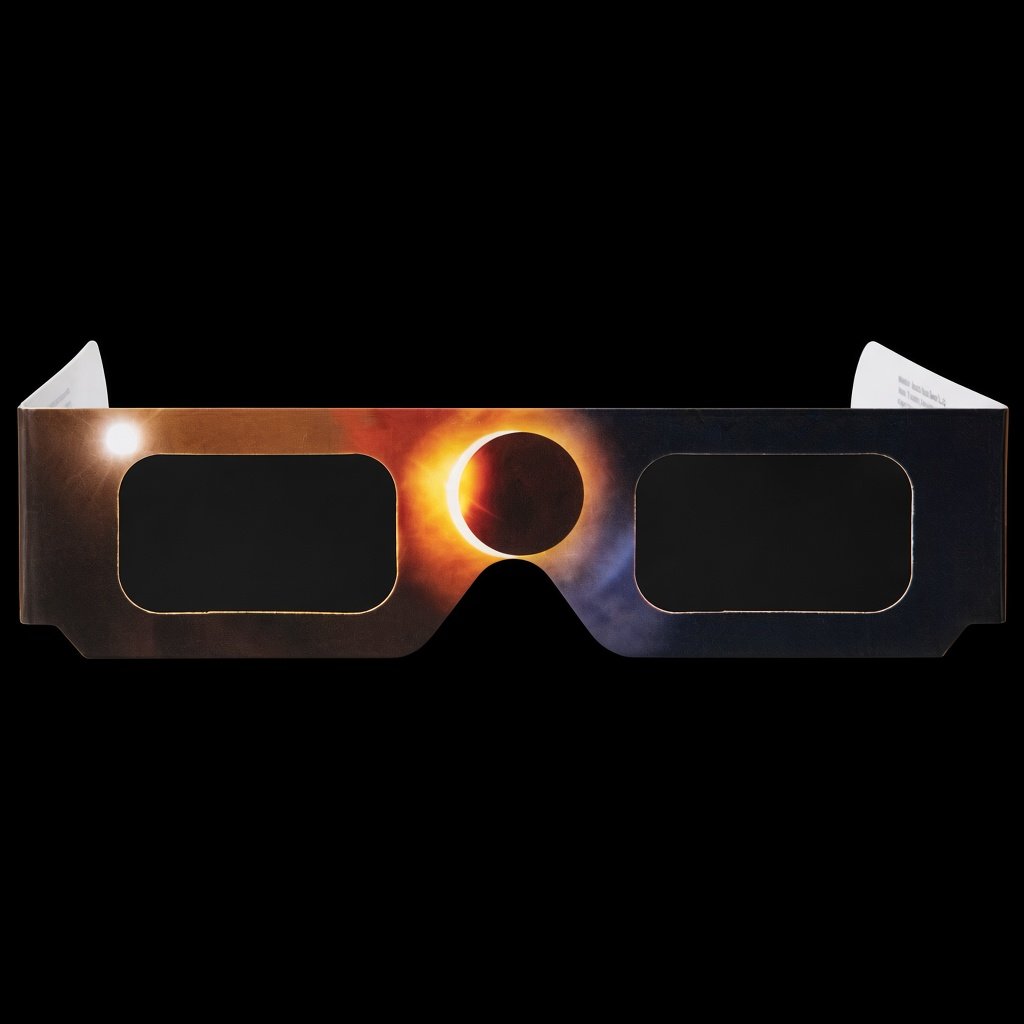 Toulvision solar eclipse glasses, front view, CE / ISO 12312-2 certified filter